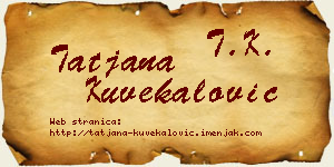 Tatjana Kuvekalović vizit kartica
